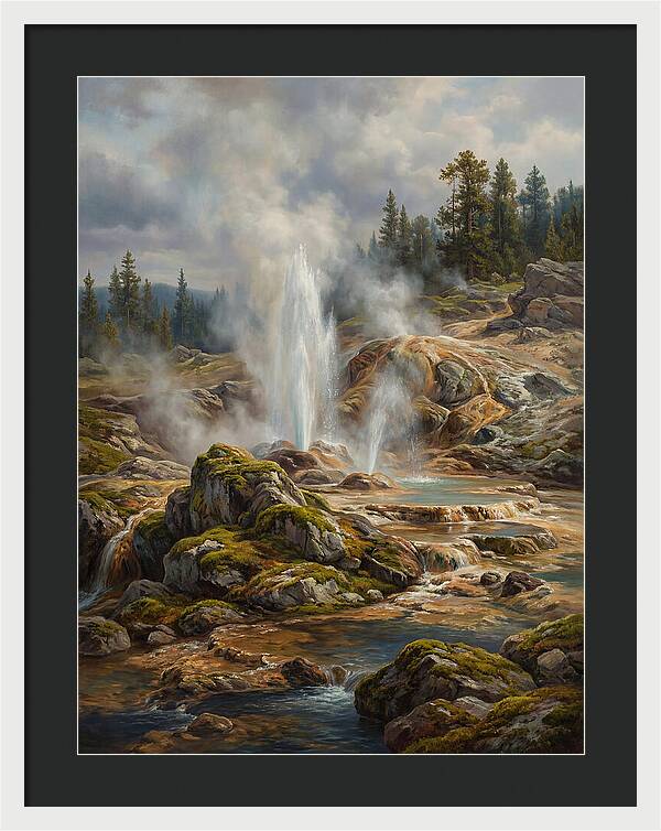 Geyser Eruption In Natures Embrace