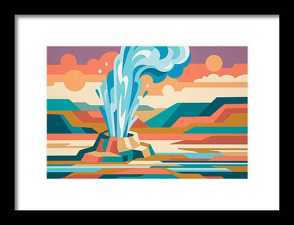 Geyser Eruption In Vibrant Landscape