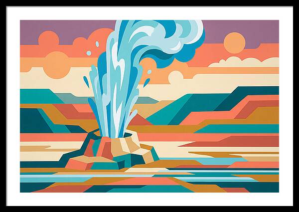 Geyser Eruption In Vibrant Landscape