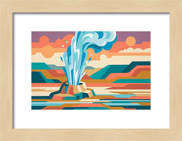 Geyser Eruption In Vibrant Landscape