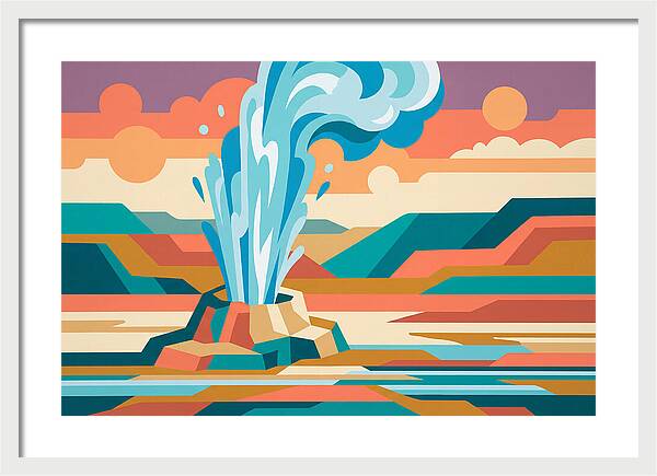 Geyser Eruption In Vibrant Landscape