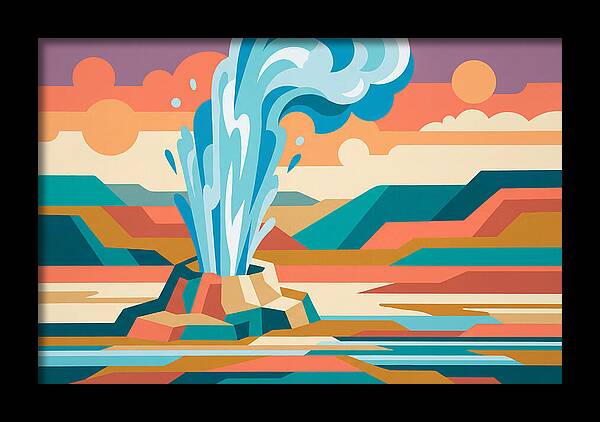 Geyser Eruption In Vibrant Landscape