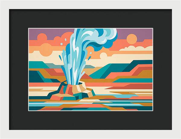 Geyser Eruption In Vibrant Landscape
