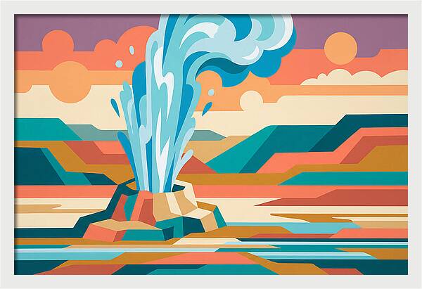 Geyser Eruption In Vibrant Landscape