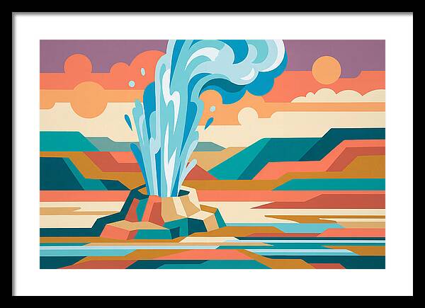 Geyser Eruption In Vibrant Landscape