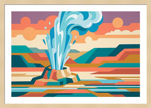 Geyser Eruption In Vibrant Landscape