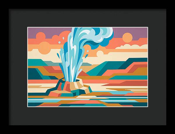 Geyser Eruption In Vibrant Landscape