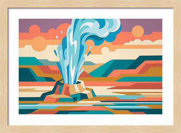 Geyser Eruption In Vibrant Landscape