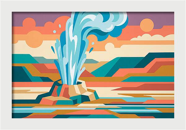 Geyser Eruption In Vibrant Landscape