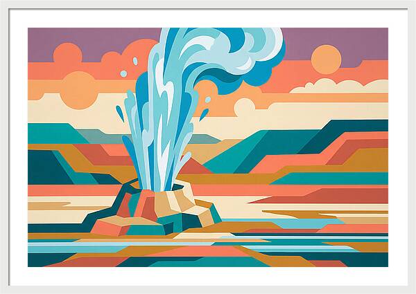 Geyser Eruption In Vibrant Landscape