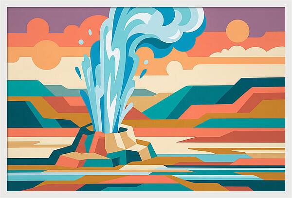 Geyser Eruption In Vibrant Landscape