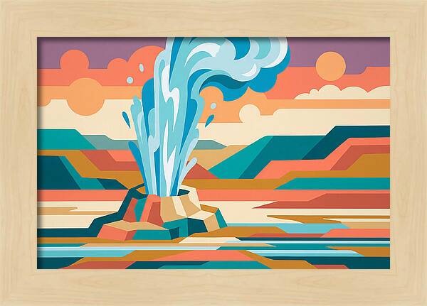 Geyser Eruption In Vibrant Landscape