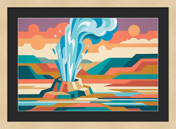 Geyser Eruption In Vibrant Landscape