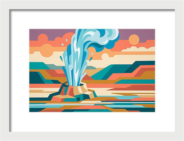 Geyser Eruption In Vibrant Landscape