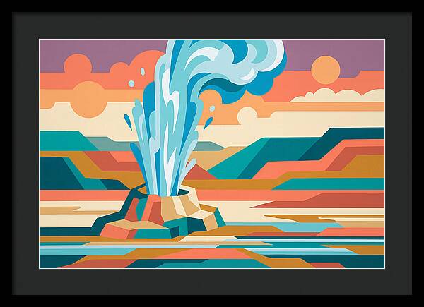 Geyser Eruption In Vibrant Landscape