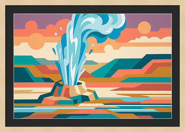 Geyser Eruption In Vibrant Landscape