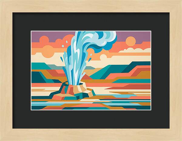 Geyser Eruption In Vibrant Landscape