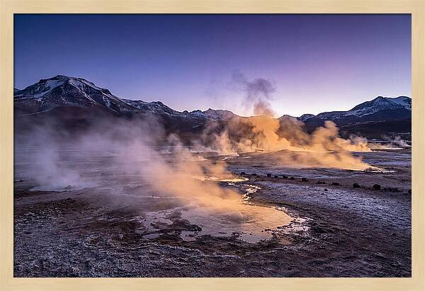 Geysers Of El Tatio At Dawn