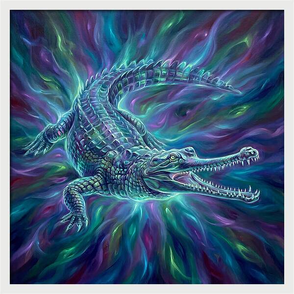 Gharial In Motion