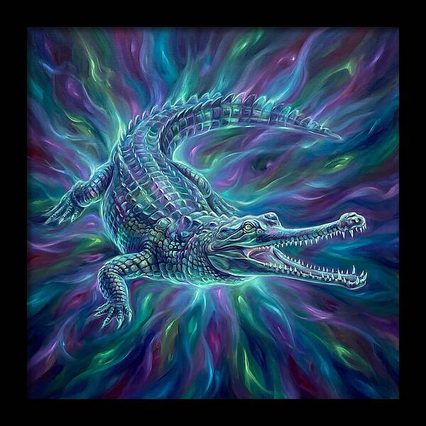 Gharial In Motion