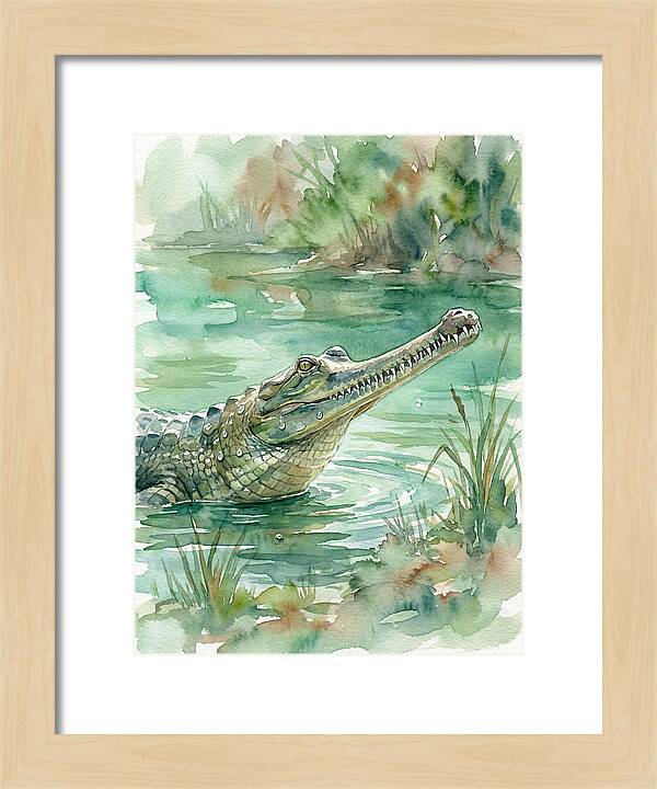 Gharial In Tranquil Waters