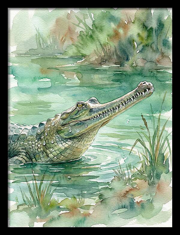 Gharial In Tranquil Waters