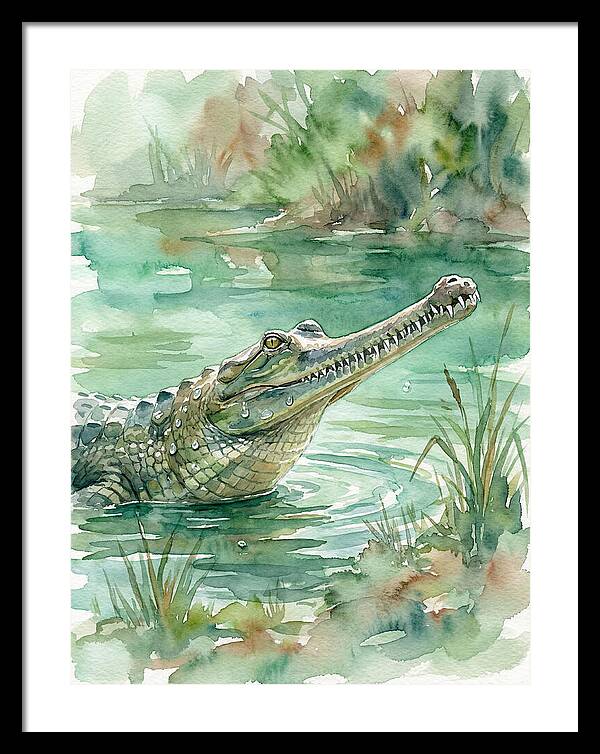 Gharial In Tranquil Waters