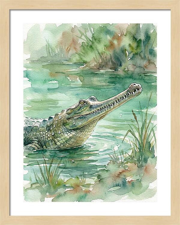 Gharial In Tranquil Waters