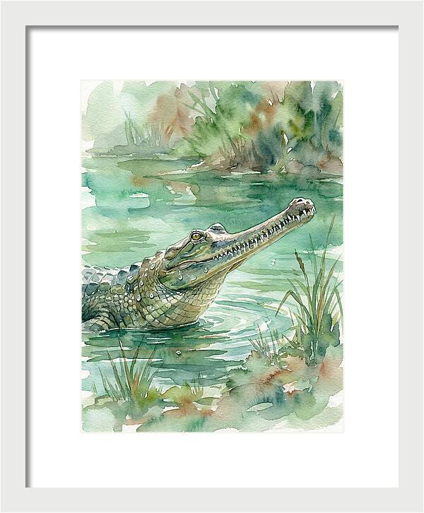 Gharial In Tranquil Waters