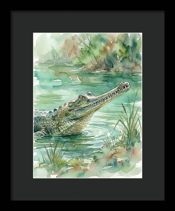 Gharial In Tranquil Waters