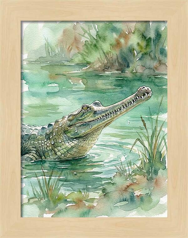 Gharial In Tranquil Waters