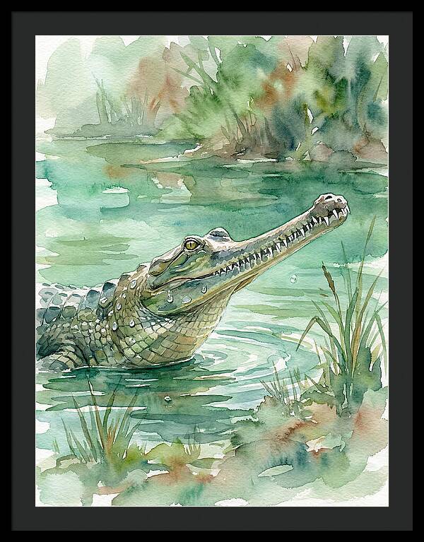 Gharial In Tranquil Waters