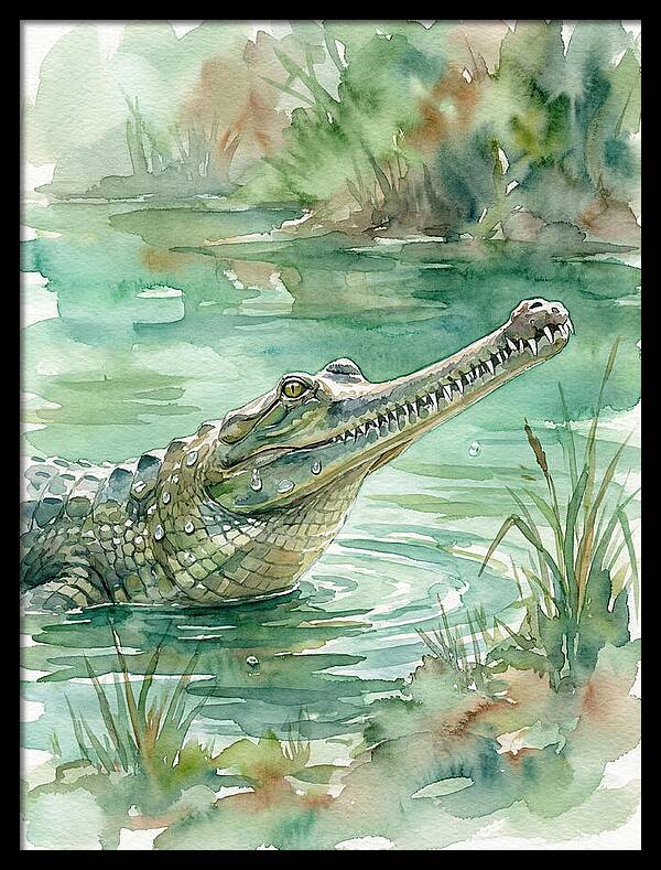 Gharial In Tranquil Waters