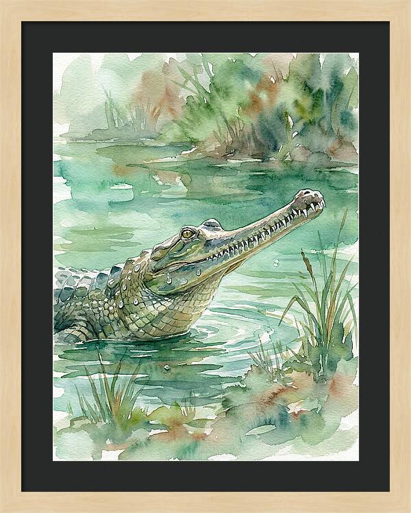 Gharial In Tranquil Waters