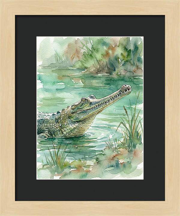 Gharial In Tranquil Waters