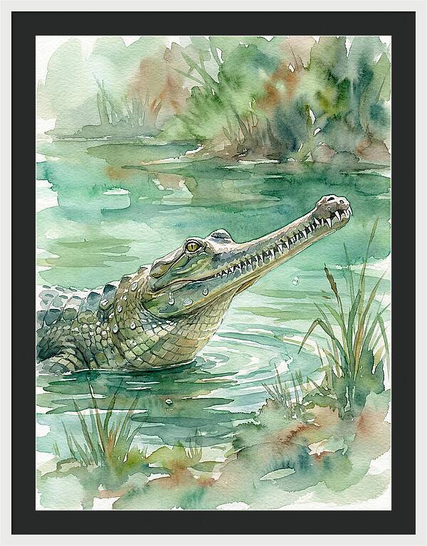 Gharial In Tranquil Waters