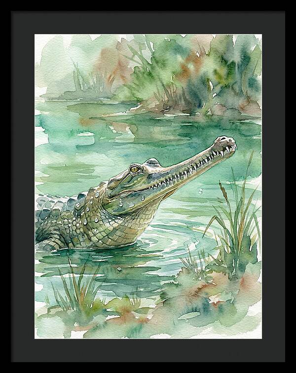 Gharial In Tranquil Waters