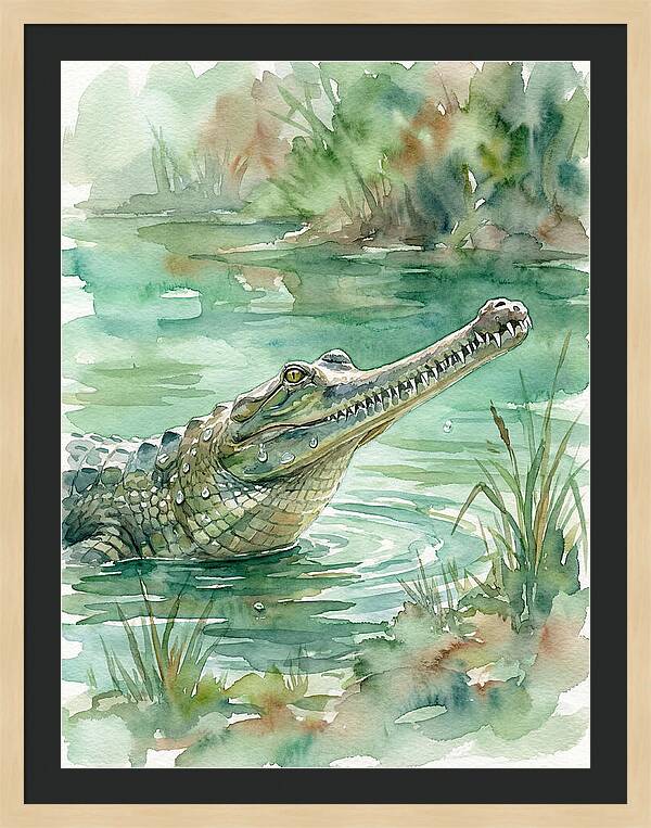 Gharial In Tranquil Waters