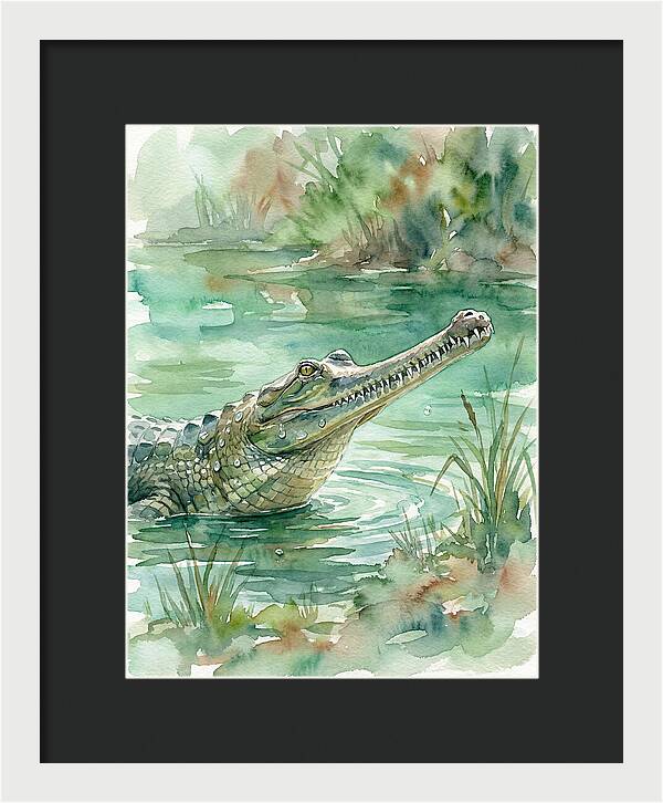 Gharial In Tranquil Waters