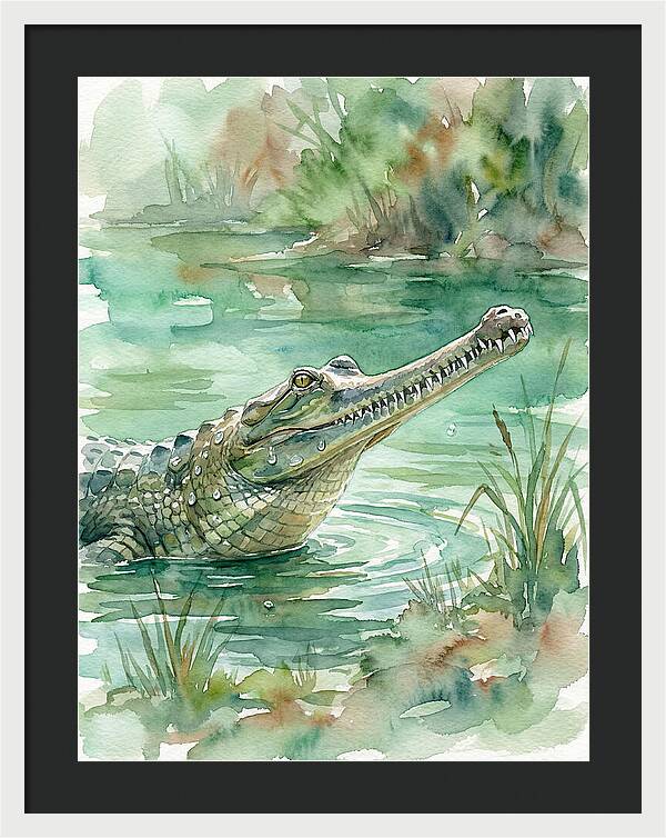 Gharial In Tranquil Waters