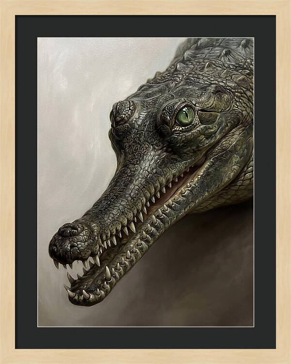 Gharial Portrait In Realism
