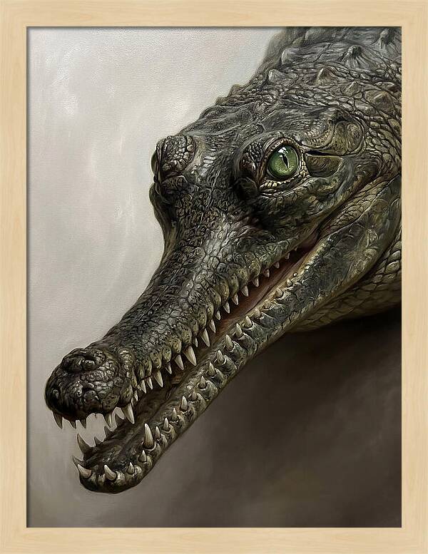 Gharial Portrait In Realism