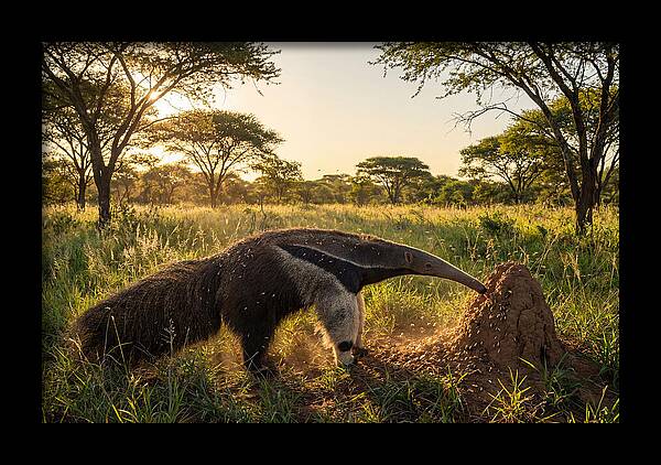 Giant Anteater Foraging At Dusk