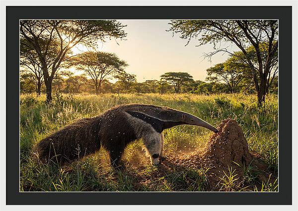 Giant Anteater Foraging At Dusk