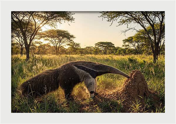 Giant Anteater Foraging At Dusk