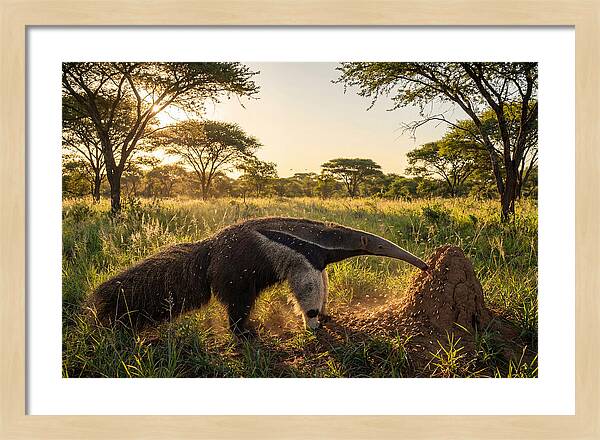 Giant Anteater Foraging At Dusk