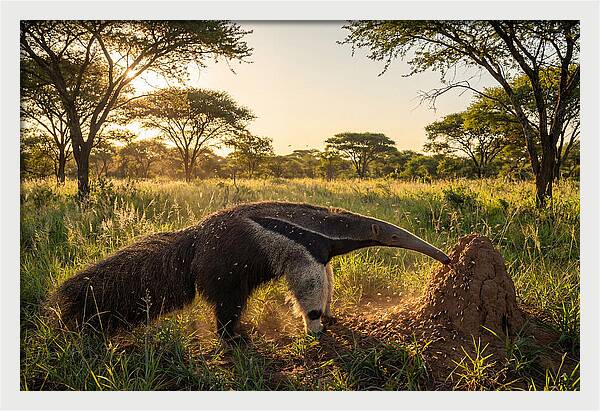 Giant Anteater Foraging At Dusk