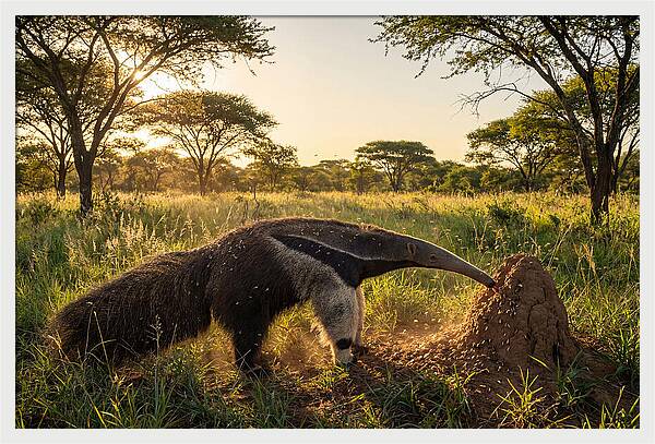 Giant Anteater Foraging At Dusk