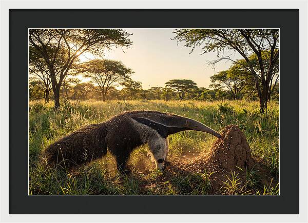 Giant Anteater Foraging At Dusk