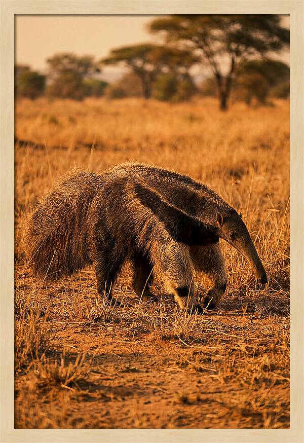 Giant Anteater In Autumn Grassland
